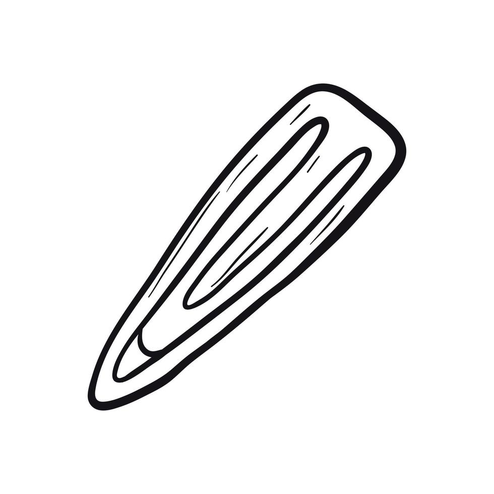 Vector isolated doodle illustration of hair clip.