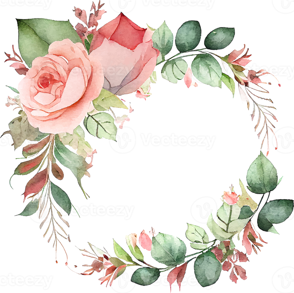 carino acquerello telaio con primavera fiori png