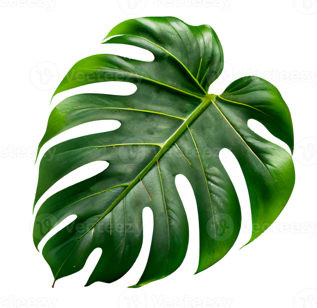 natuurlijk tropisch monstera geïsoleerd. generatief ai png