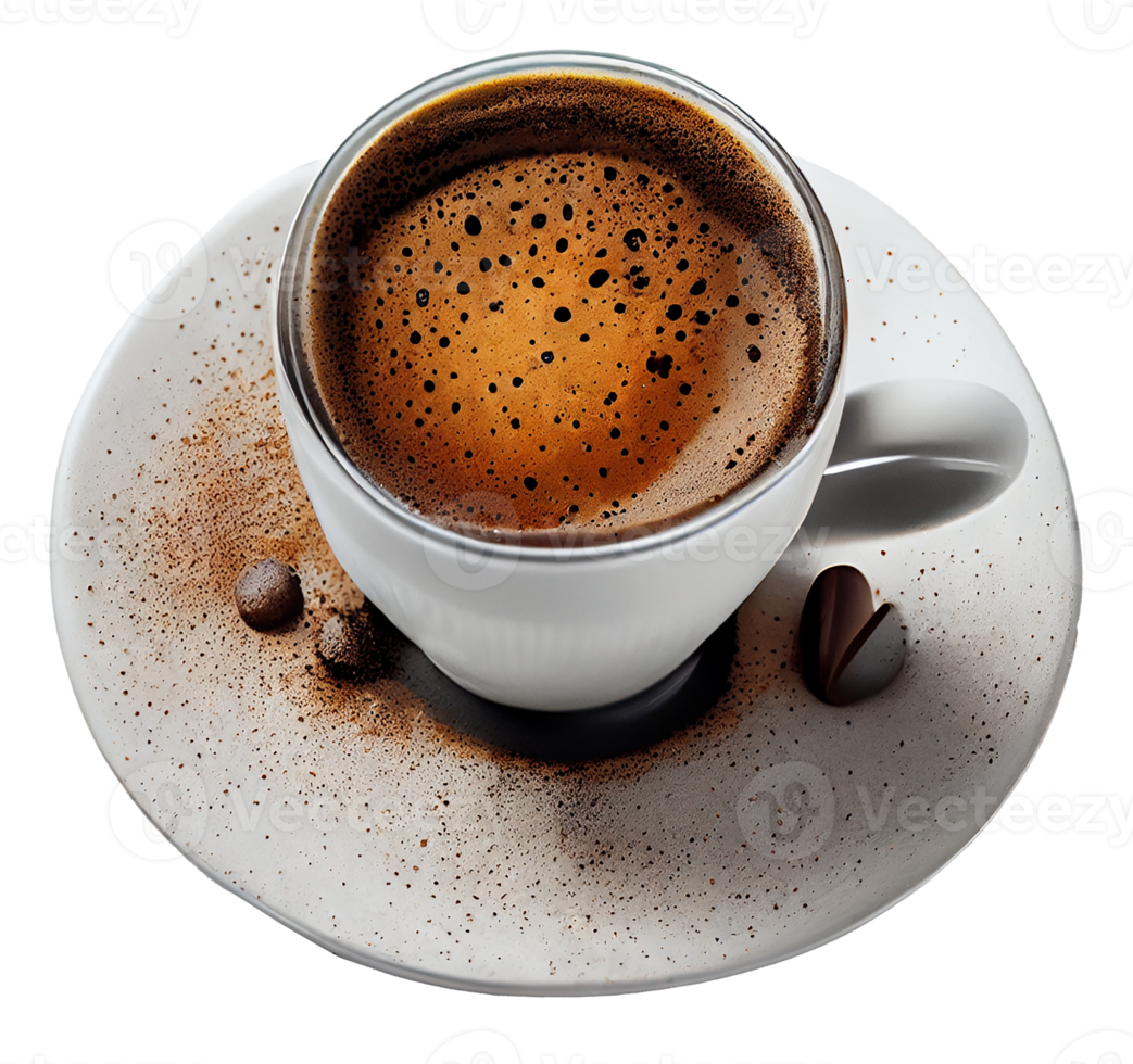 Cup of hot black coffee. Illustration Generative AI png