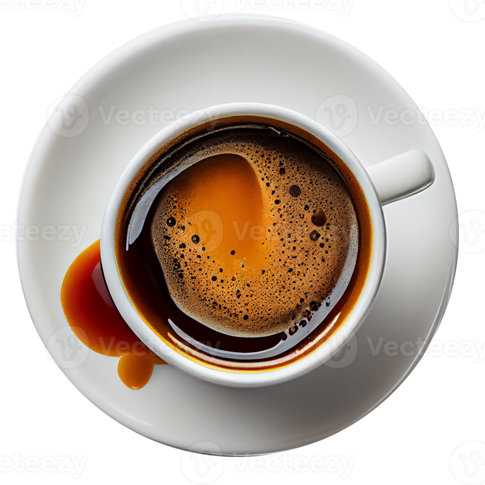 Cup of hot black coffee. Illustration Generative AI png