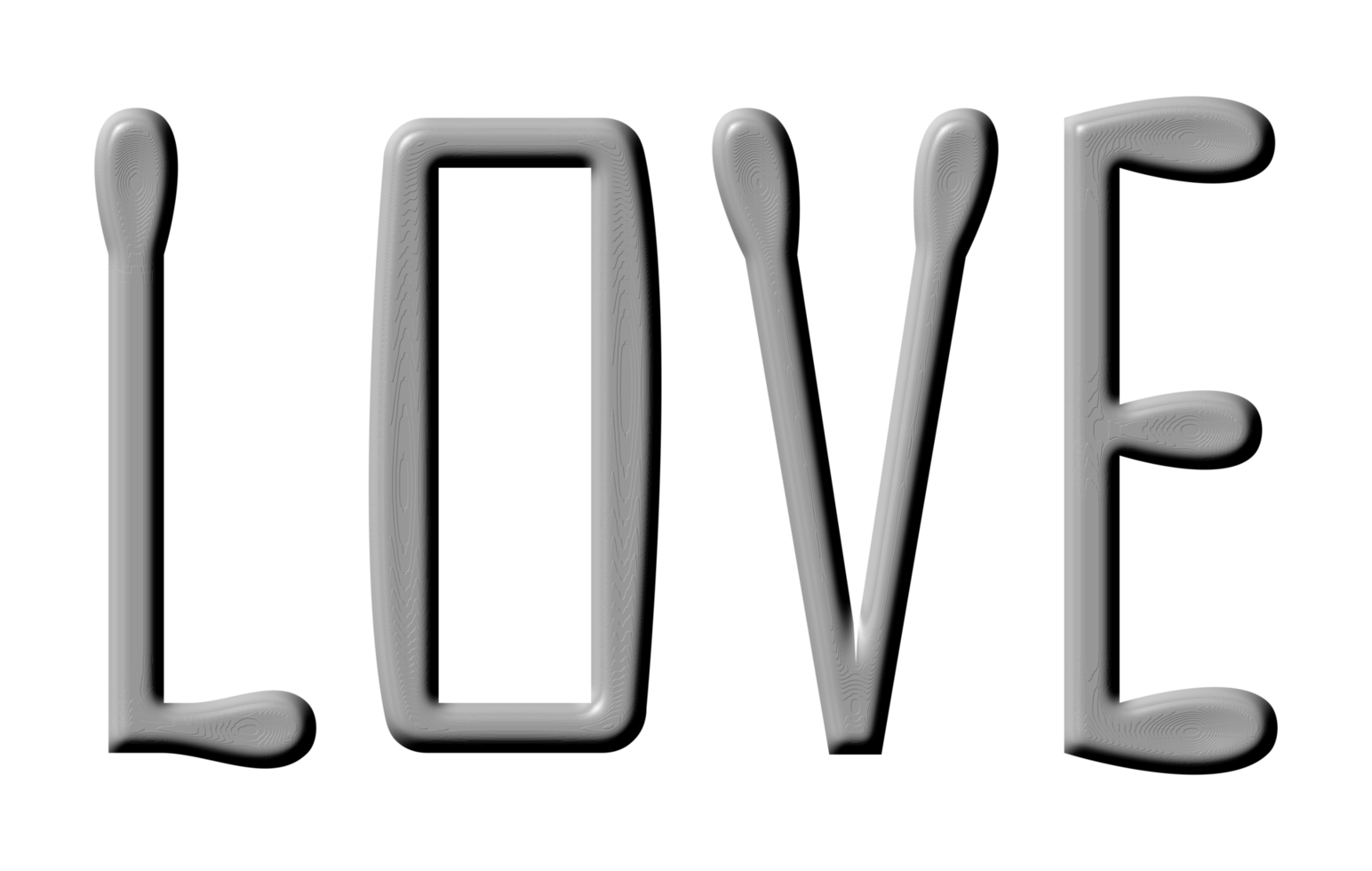 3d love text, word png