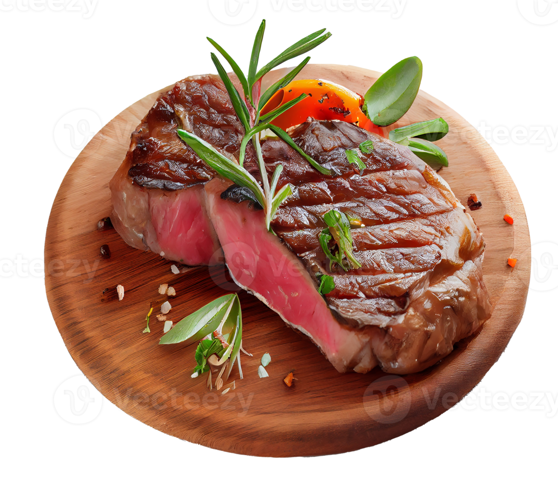 Delicious Hot Beef Steak. Illustration Generative AI png