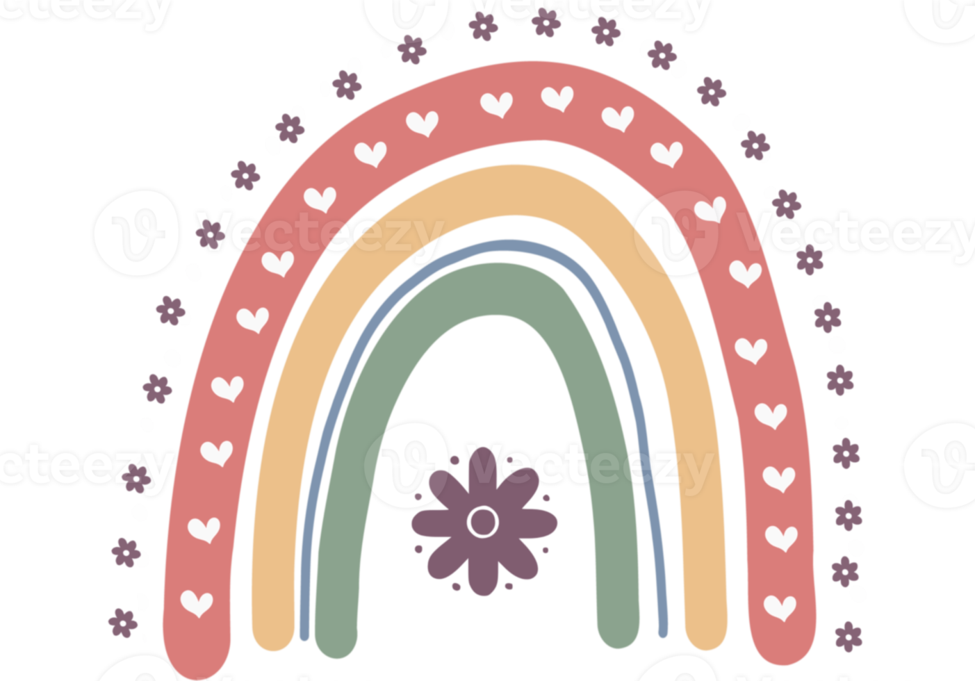 schattig kleurrijk regenboog png