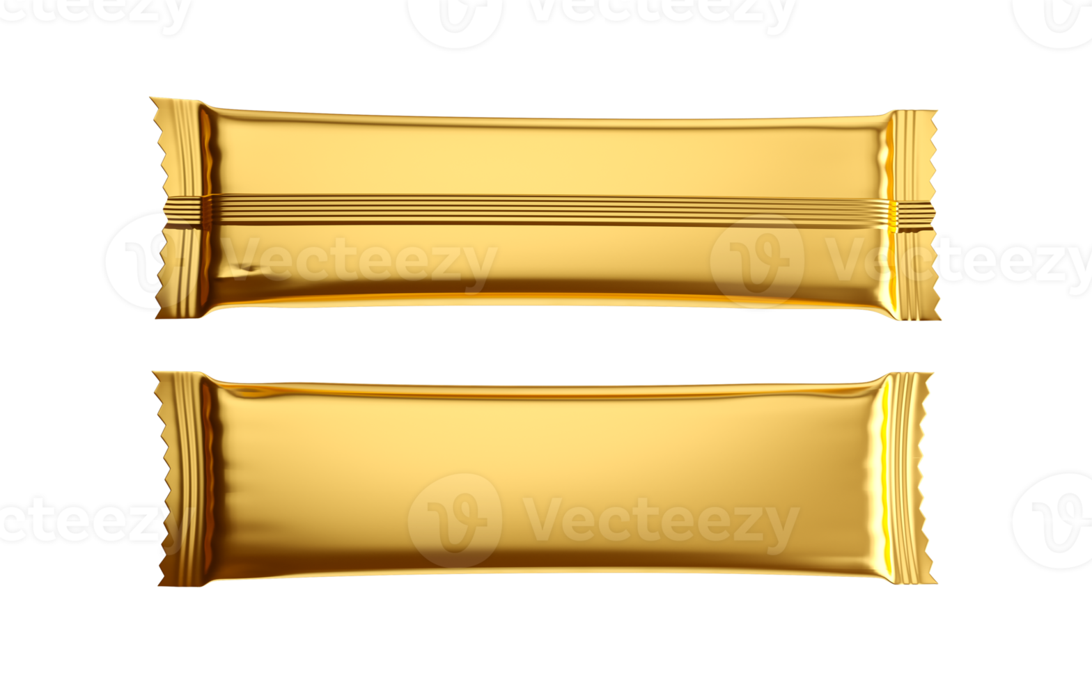 Gold Blank Chocolate Bar Snack Bag 3d illustration png