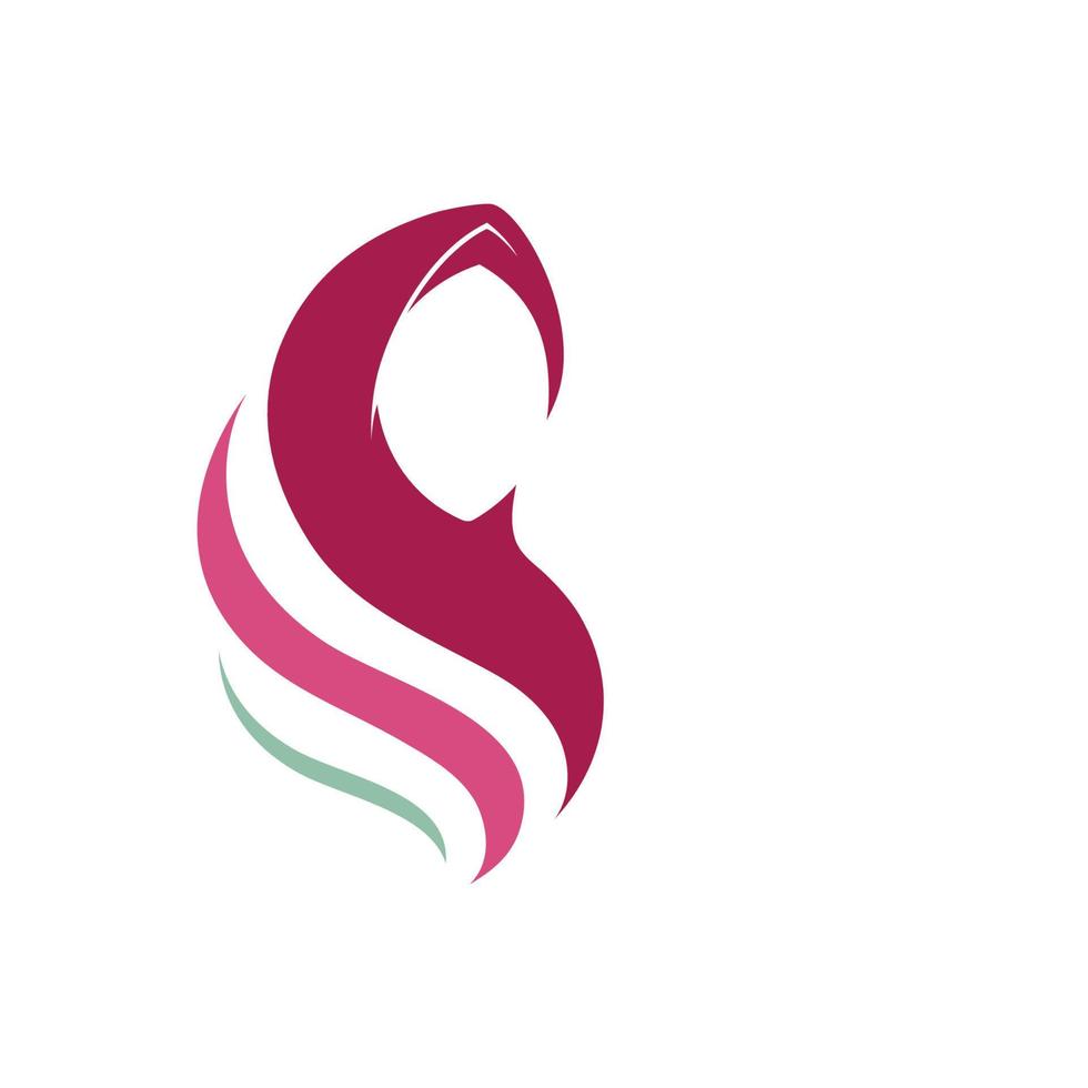 Hijab Logo Template icon illustration vector
