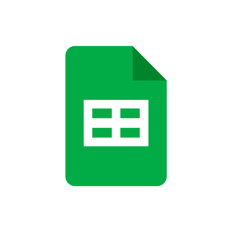 logo des applications de feuilles de calcul google png