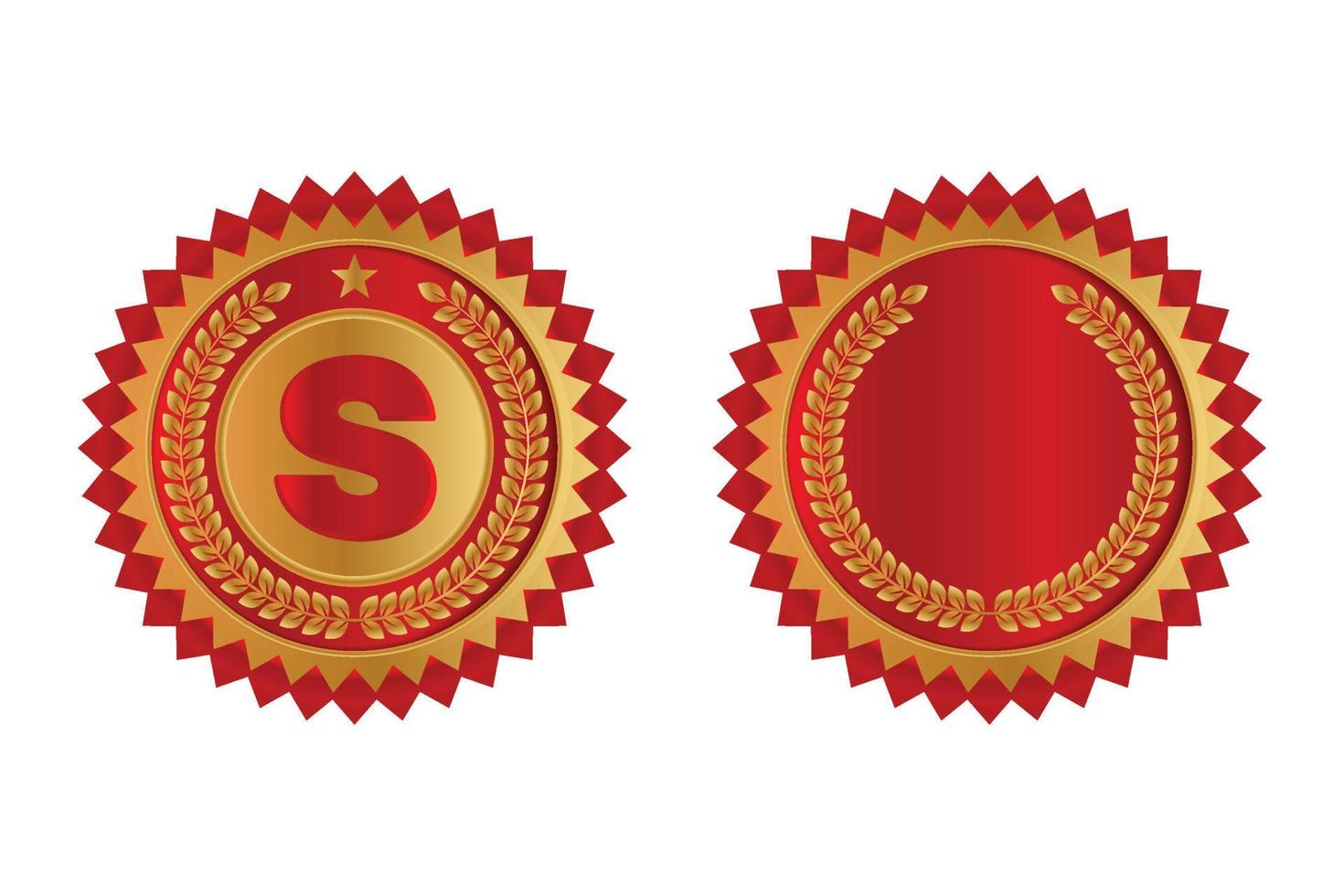 medalla roja y dorada vectorial, ilustración de stock. vector