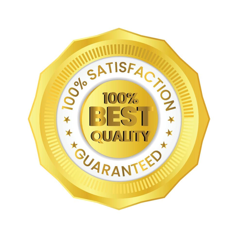 Metal premium round badge on white background. 100 best quality, satisfaction guaranteed. vector