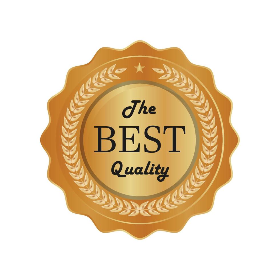 Metal premium round badge on white background. The best quality, satisfaction guaranteed. vector