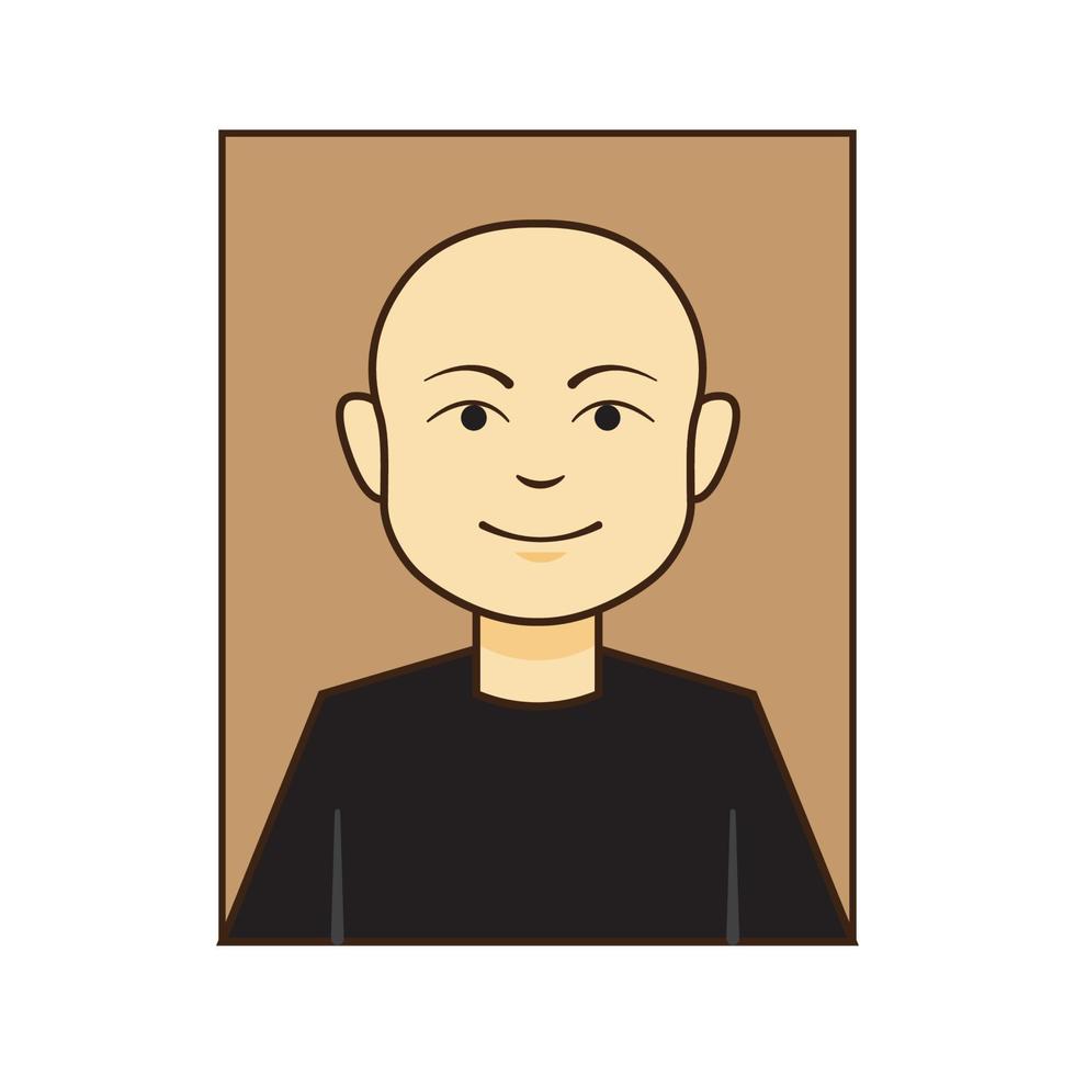 Portrait Avatar Bald Man Vector Illustration