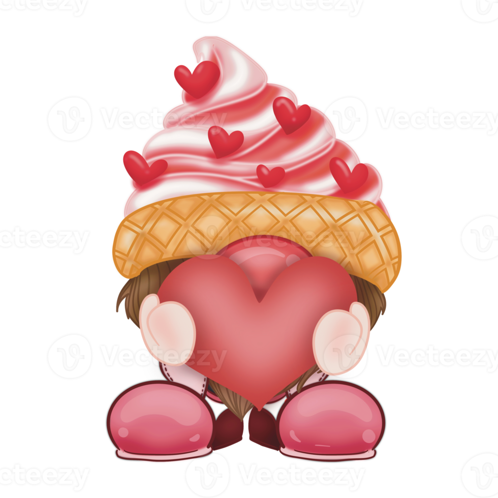 Cute gnome for valentine's day Decoration png