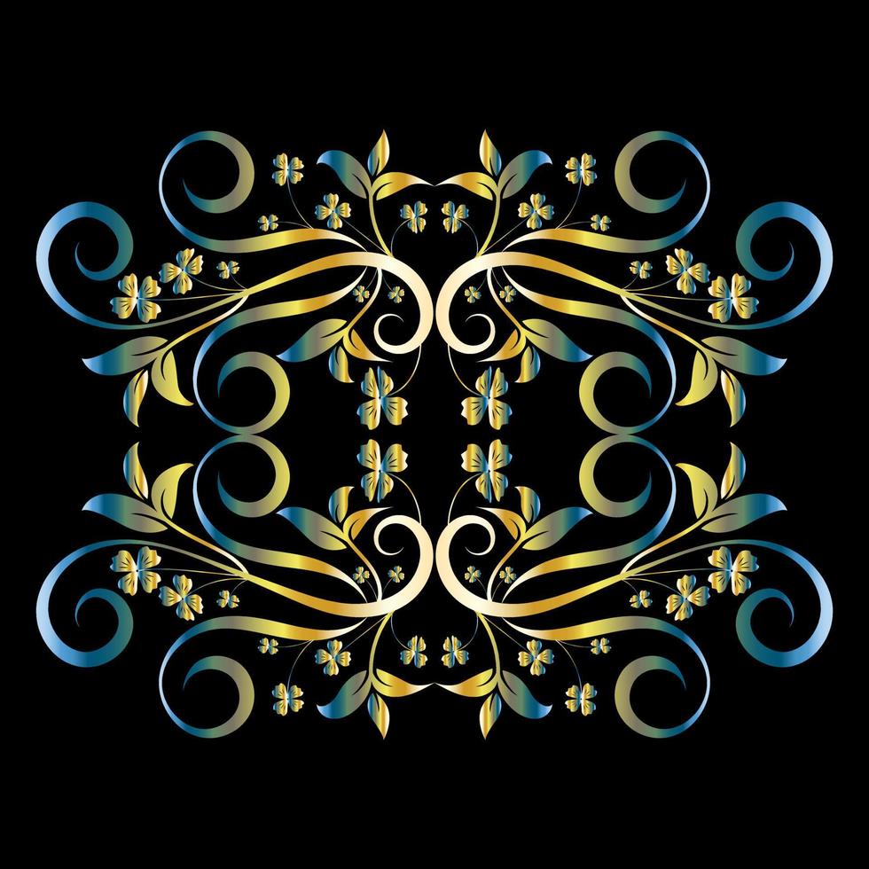 Decorative frame Elegant vector element for design in Eastern style, place for text. Beautiful floral golden border. Lace illustration for invitations, greeting cards and T Shirt design.