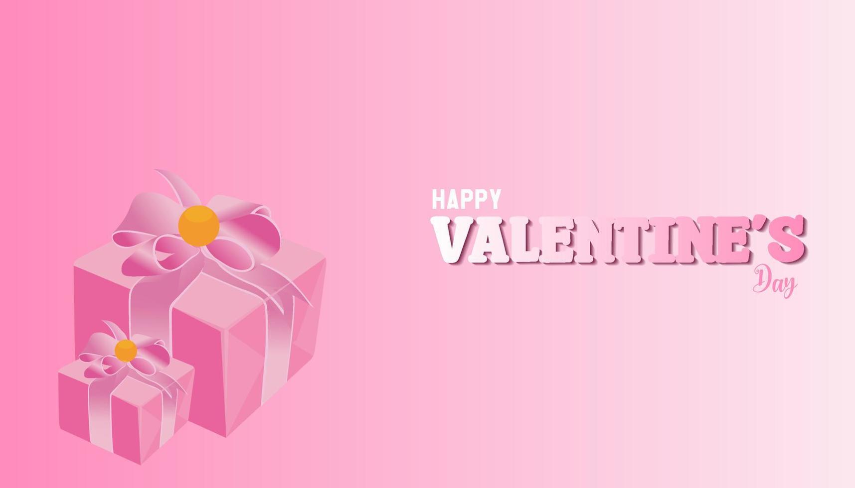 feliz día de san valentín 14 de febrero banner tarjeta de felicitación con colores brillantes y elegante diseño gráfico vector