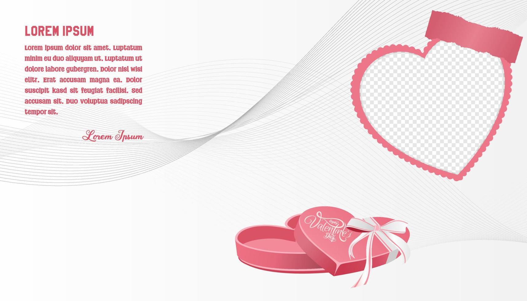 Happy Valentine's Day  february 14 Banner Greeting Card with doff colors and elegant graphic design vector