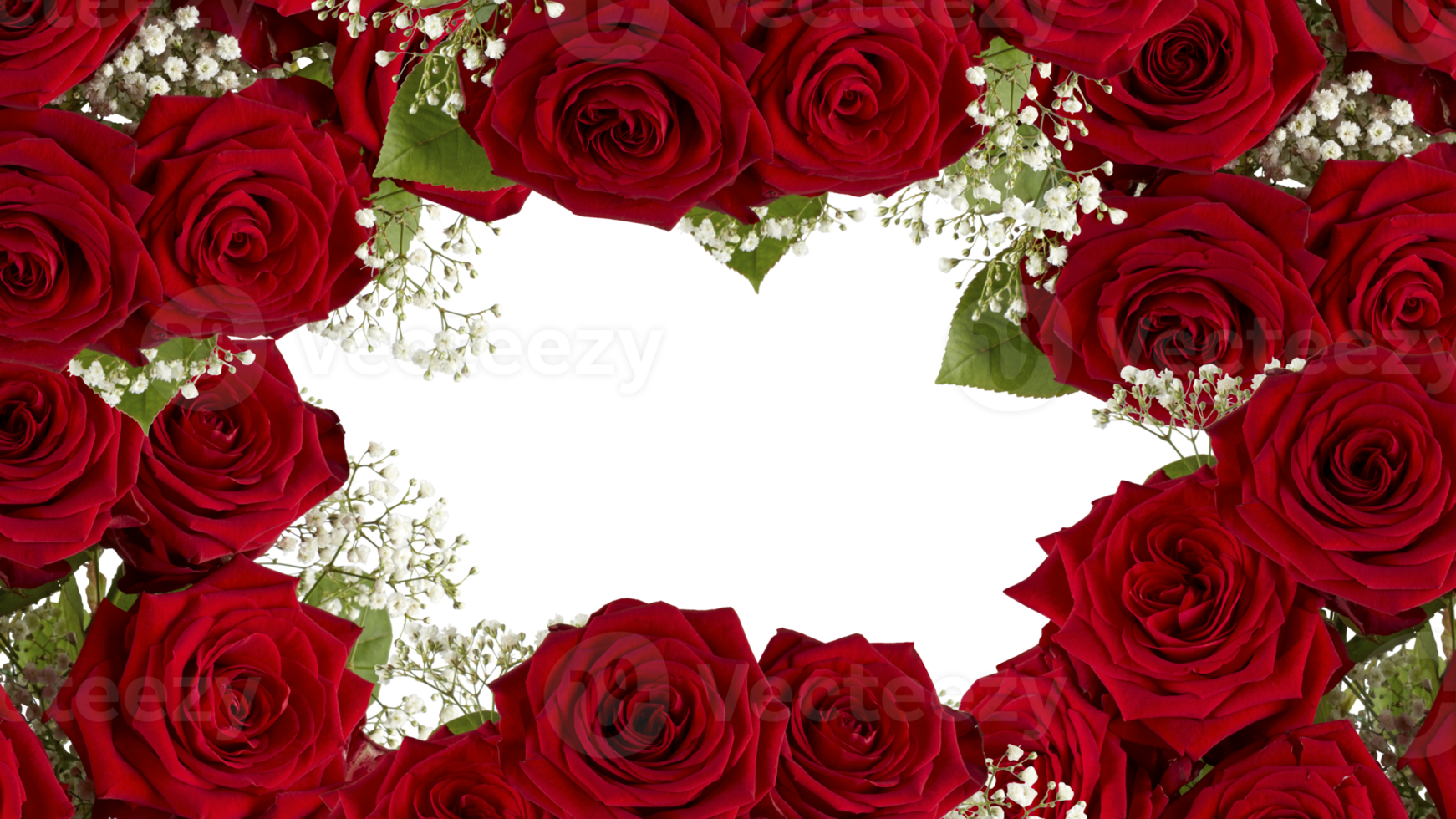 frame of flowers copy space for text with cut out isolated on background transparent png