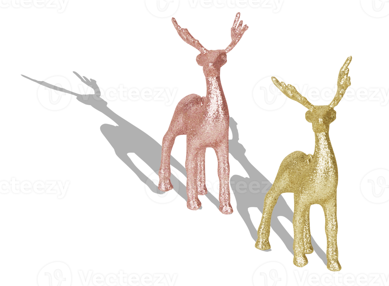 reindeer christmas decorations  with cut out isolated on background transparent png