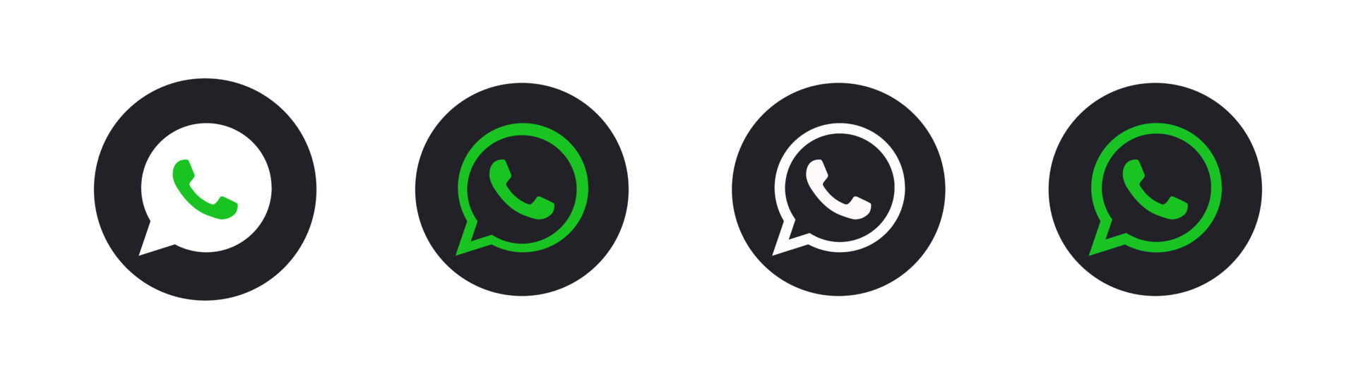 Whatsapp icon logo vector on white background 17395522 Vector Art at ...
