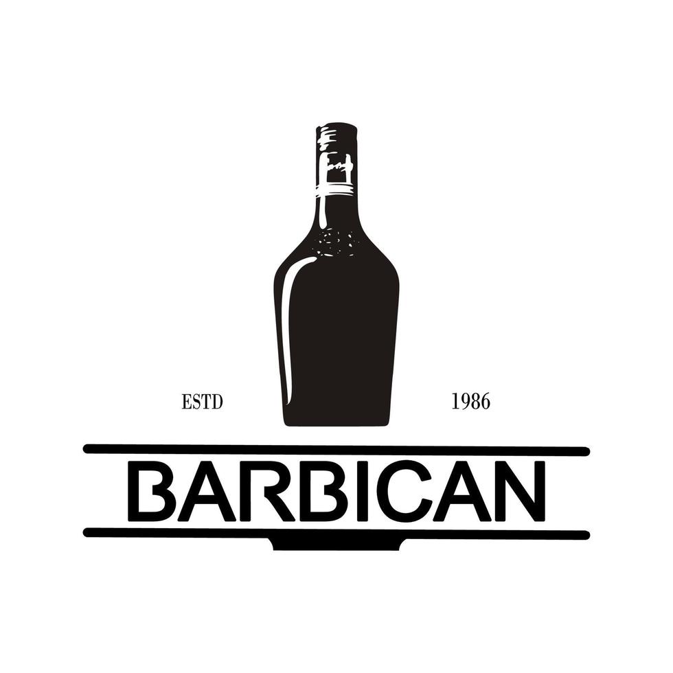 Alcoholic beverage bottle logo vector