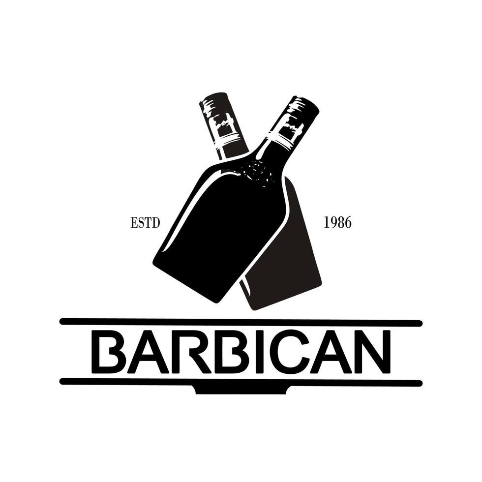 Alcoholic beverage bottle logo vector