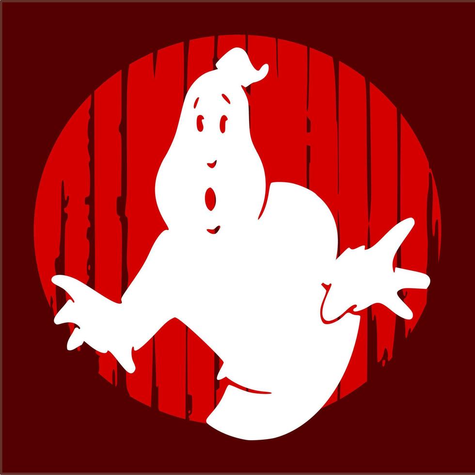ghose with red beckground for stiker vector