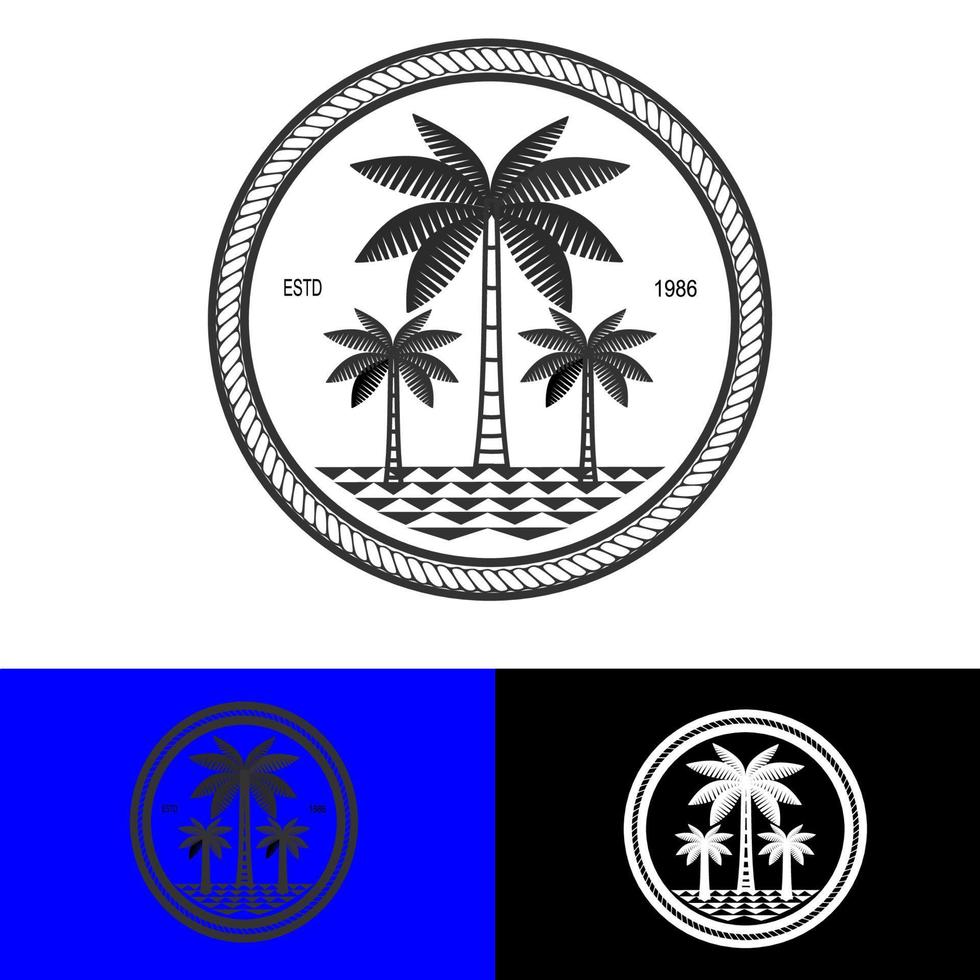 diseño de logotipo de palmera o árbol de coco, vector