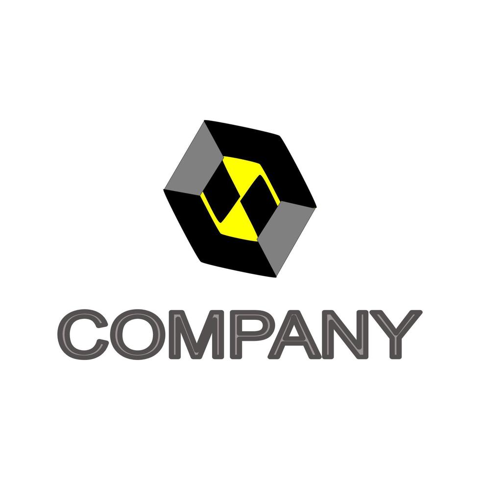 logotipo hexagne para empresa a todo color vector