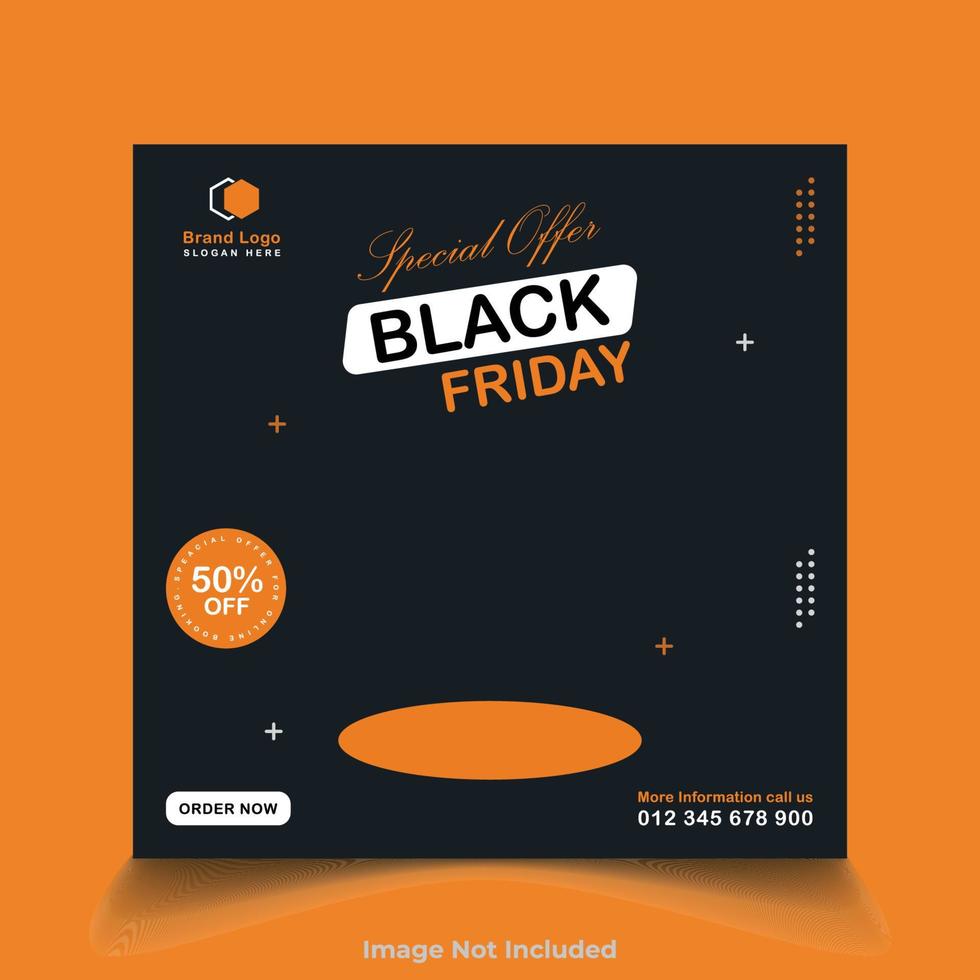 Black Friday special offer social media banner template vector