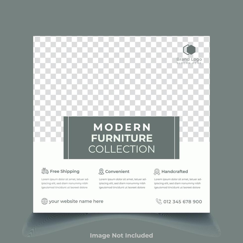 modern home furniture sells social media post design vector