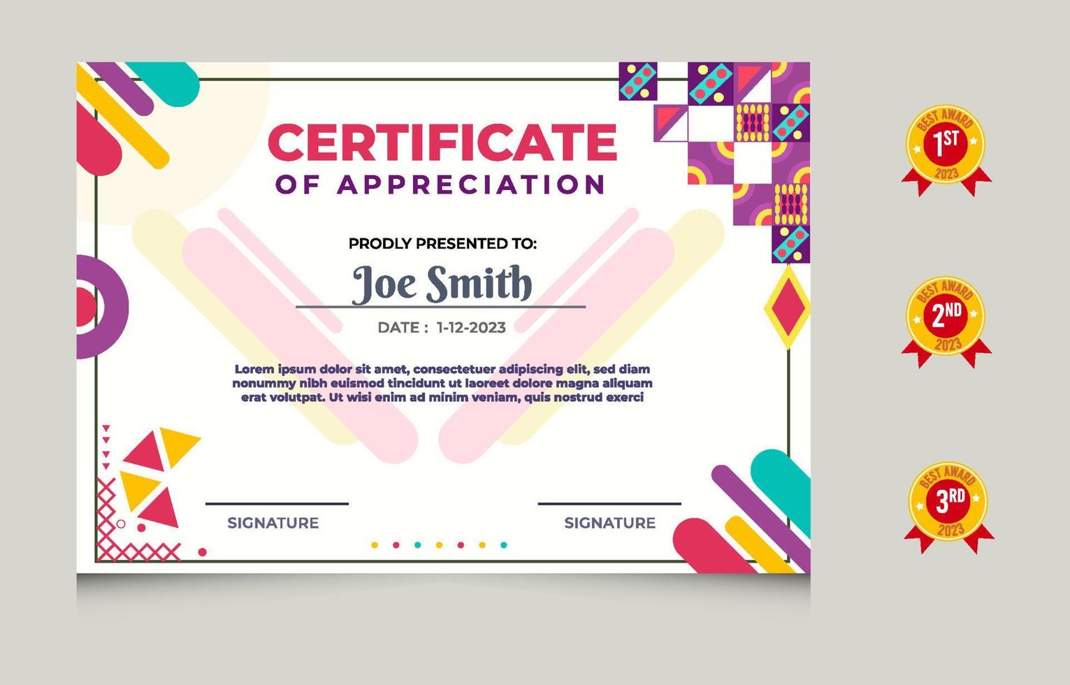 Flat Modern Illustrative Certificate vector