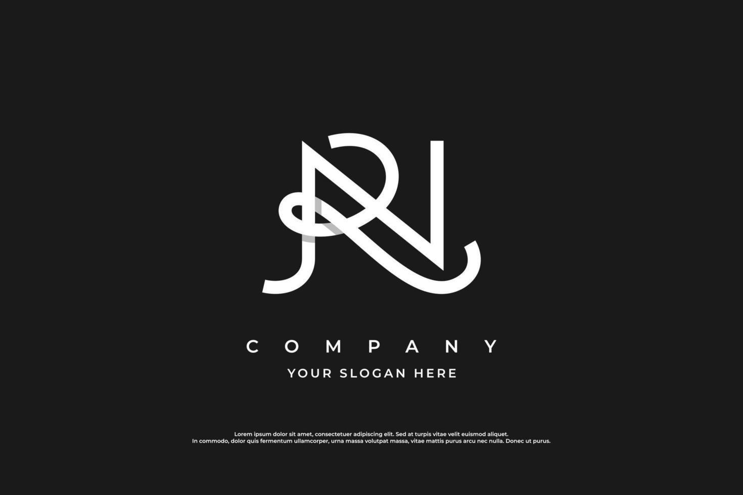 Initial Letter RN Logo or NR Monogram Logo Design Vector Template