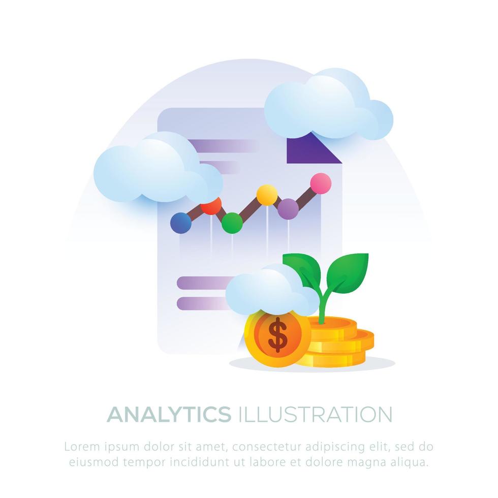 Analytics business illustration design for mobile or website design vector