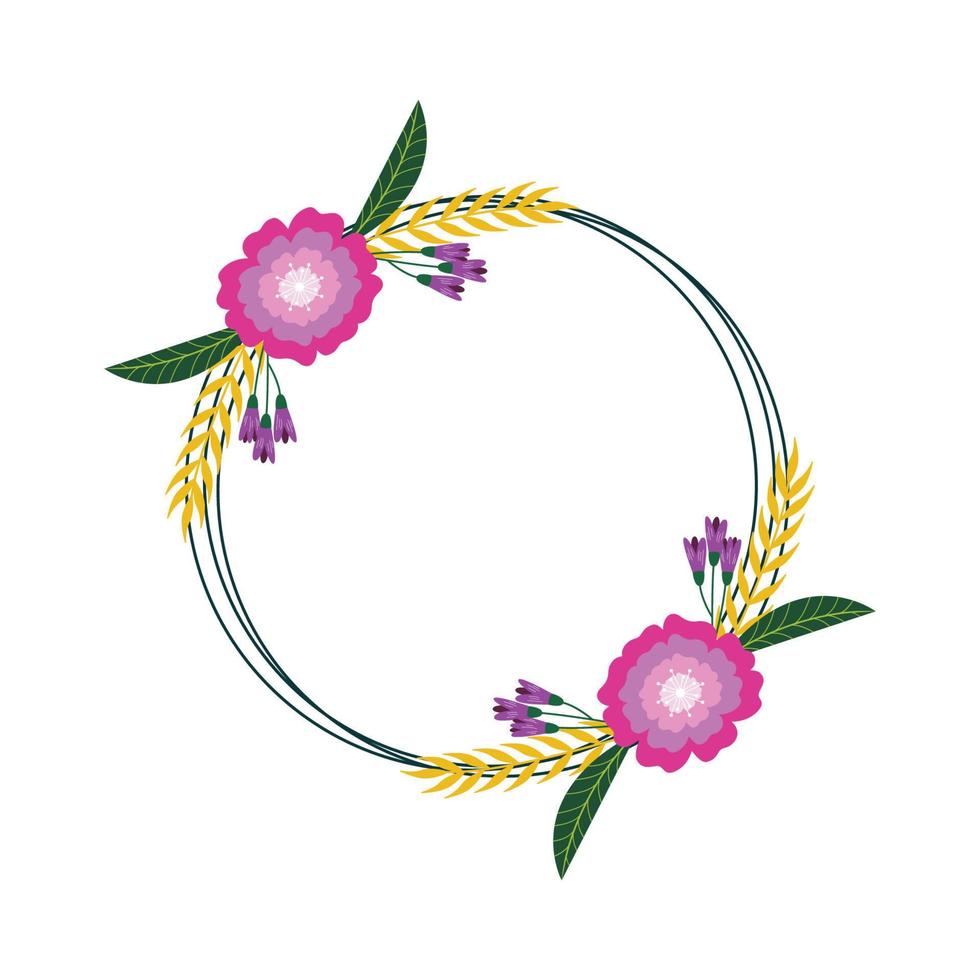 Circle frame floral background for wedding or invitation. Floral background vector