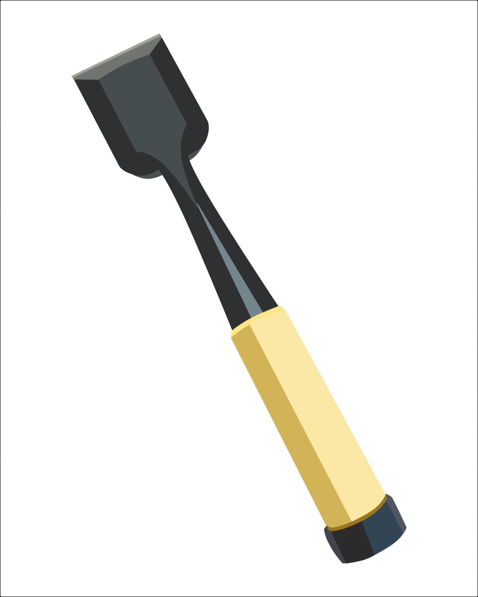 Vector Illustration Wood Carving Chisel isolated on white background