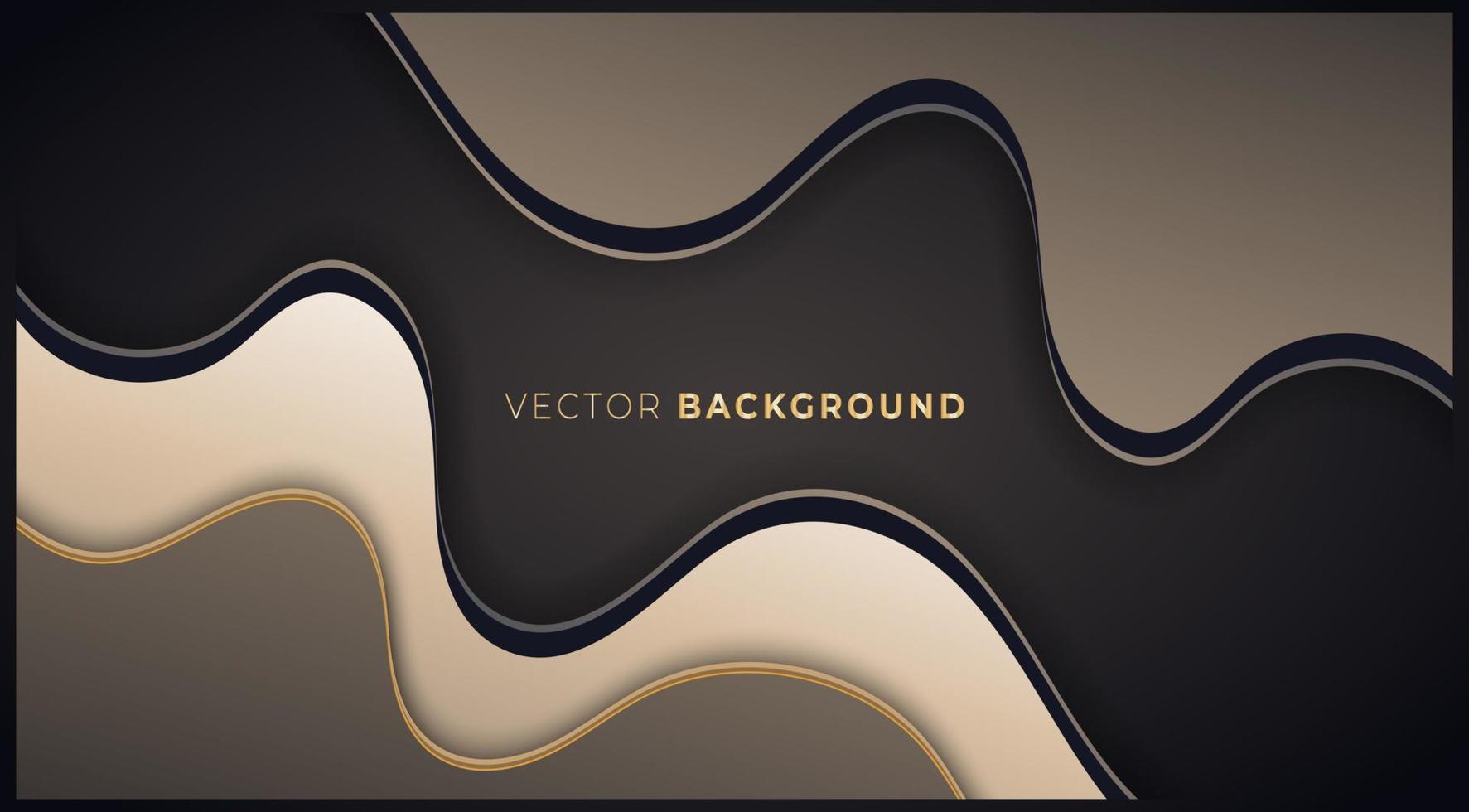 Abstract dark blue and gold in dark blue papercut style vector