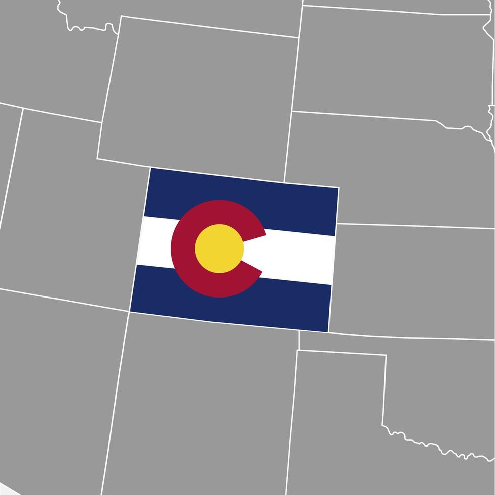 mapa del estado de colorado con bandera. ilustración vectorial vector