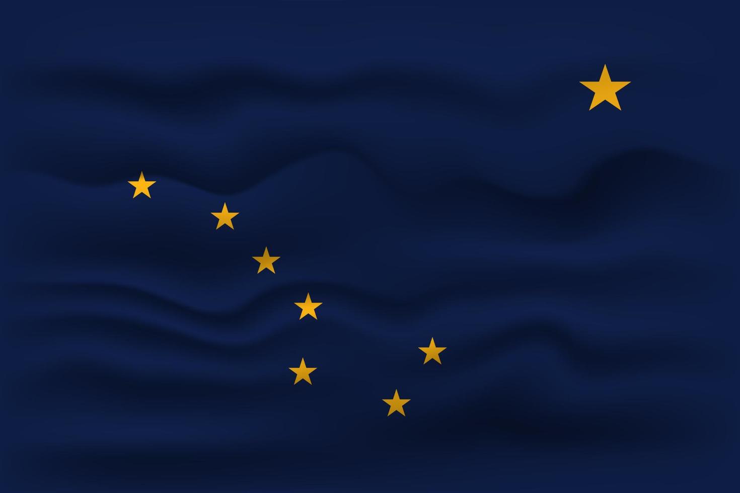 Waving flag of the Alaska state. Vector illustration.