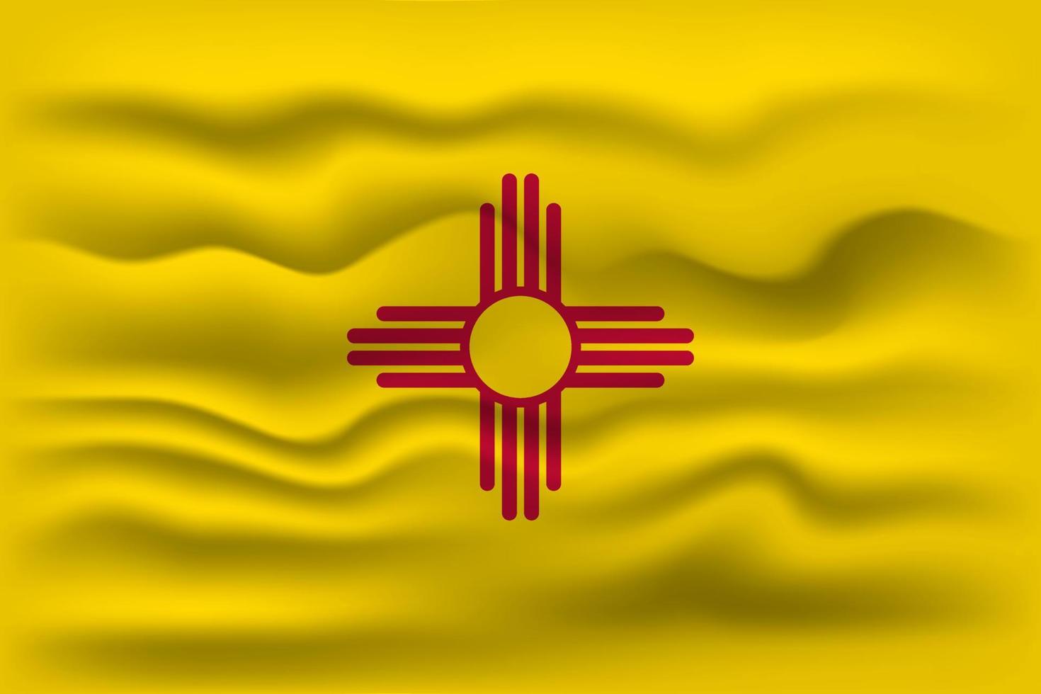 ondeando la bandera del estado de Nuevo México. ilustración vectorial vector