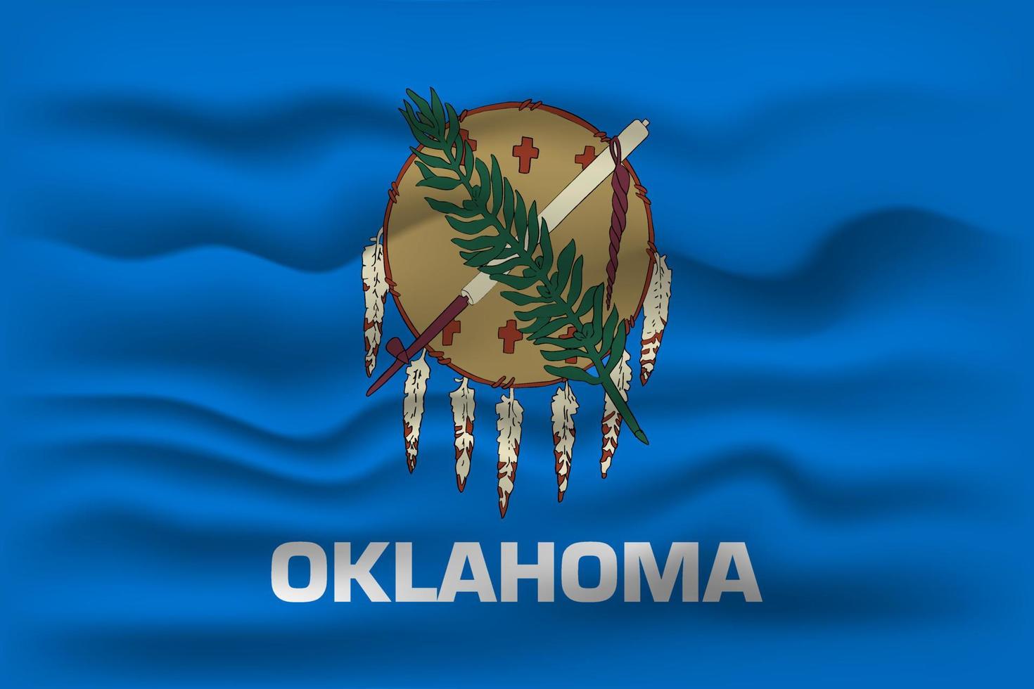 ondeando la bandera del estado de oklahoma. ilustración vectorial vector