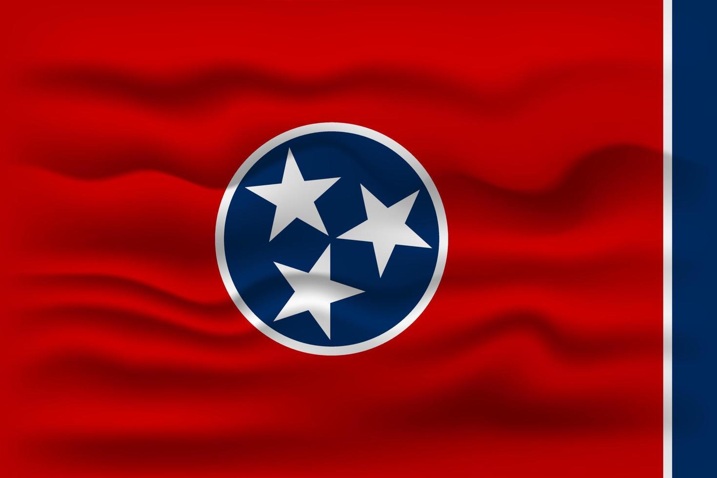 ondeando la bandera del estado de tennesse. ilustración vectorial vector