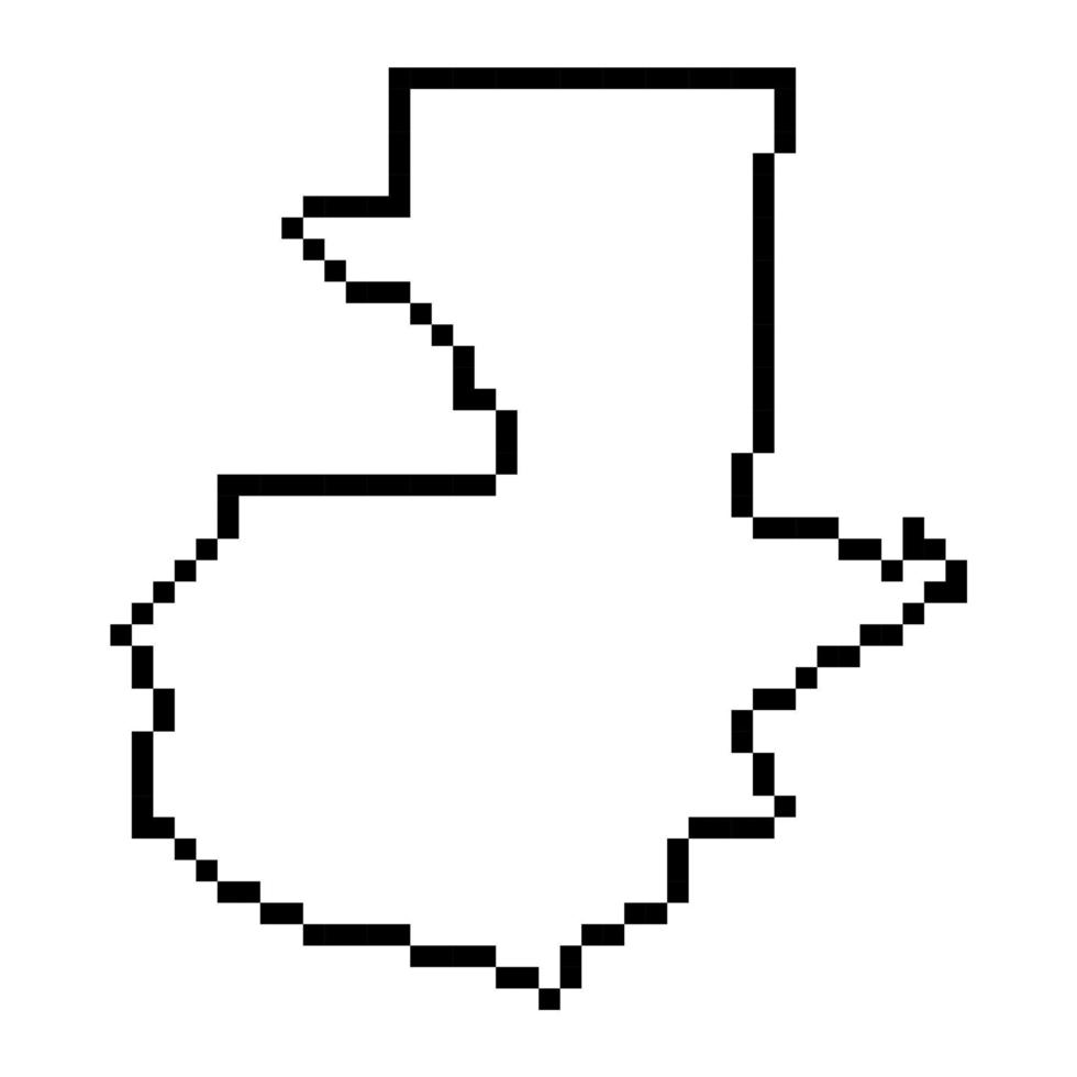 Pixel map of French Guatemala. Vector illustration.