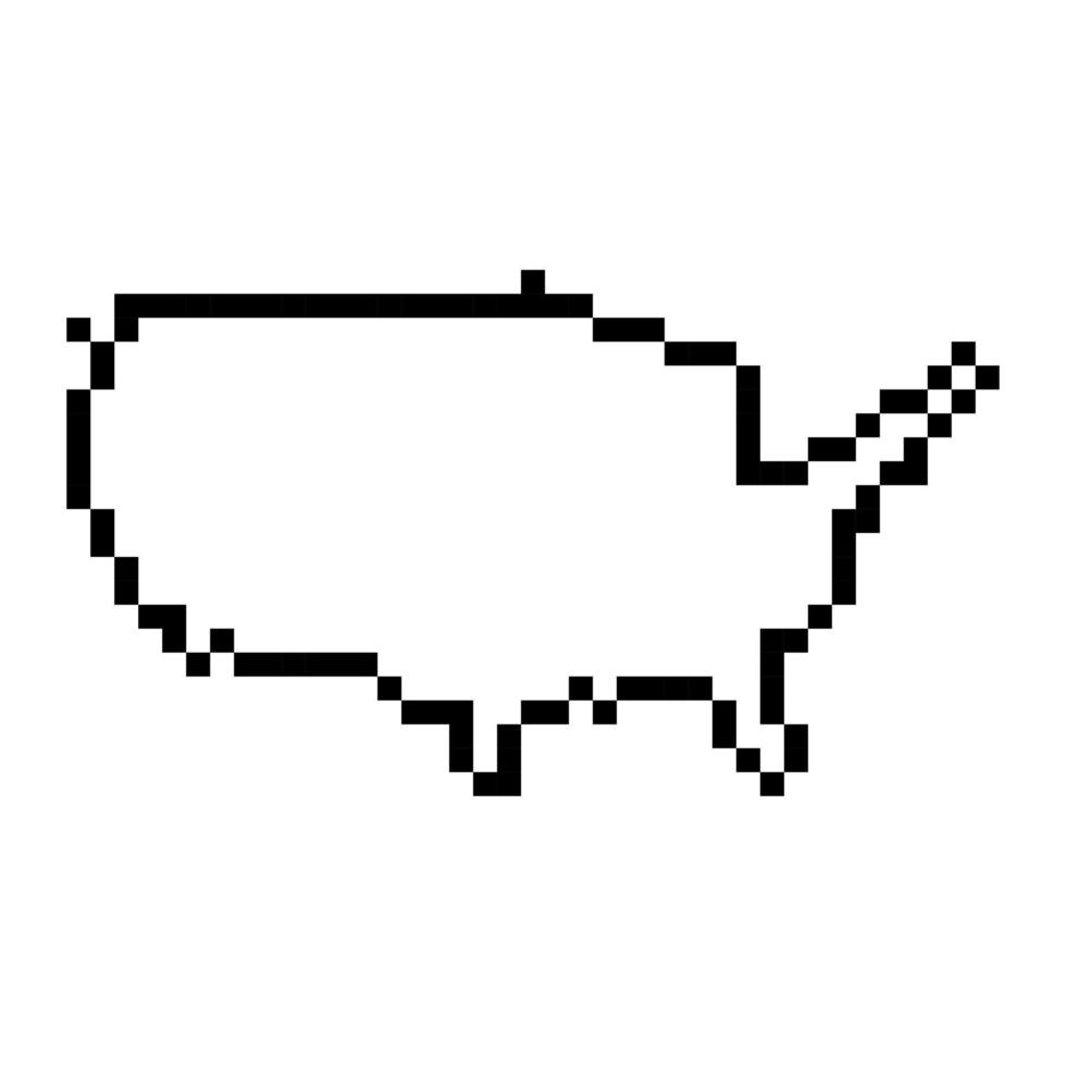 Pixel map of USA. Vector illustration.