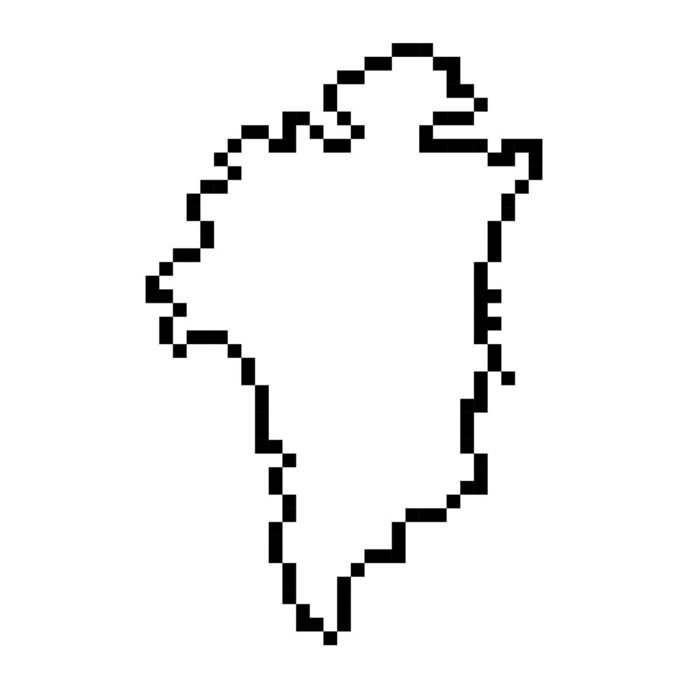 Pixel map of Greenland. Vector illustration.