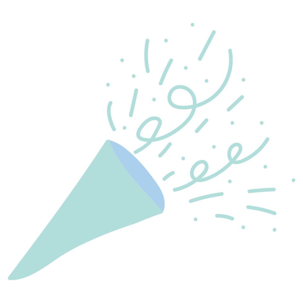 Handdrawn firecrackers and confetti for the party vector