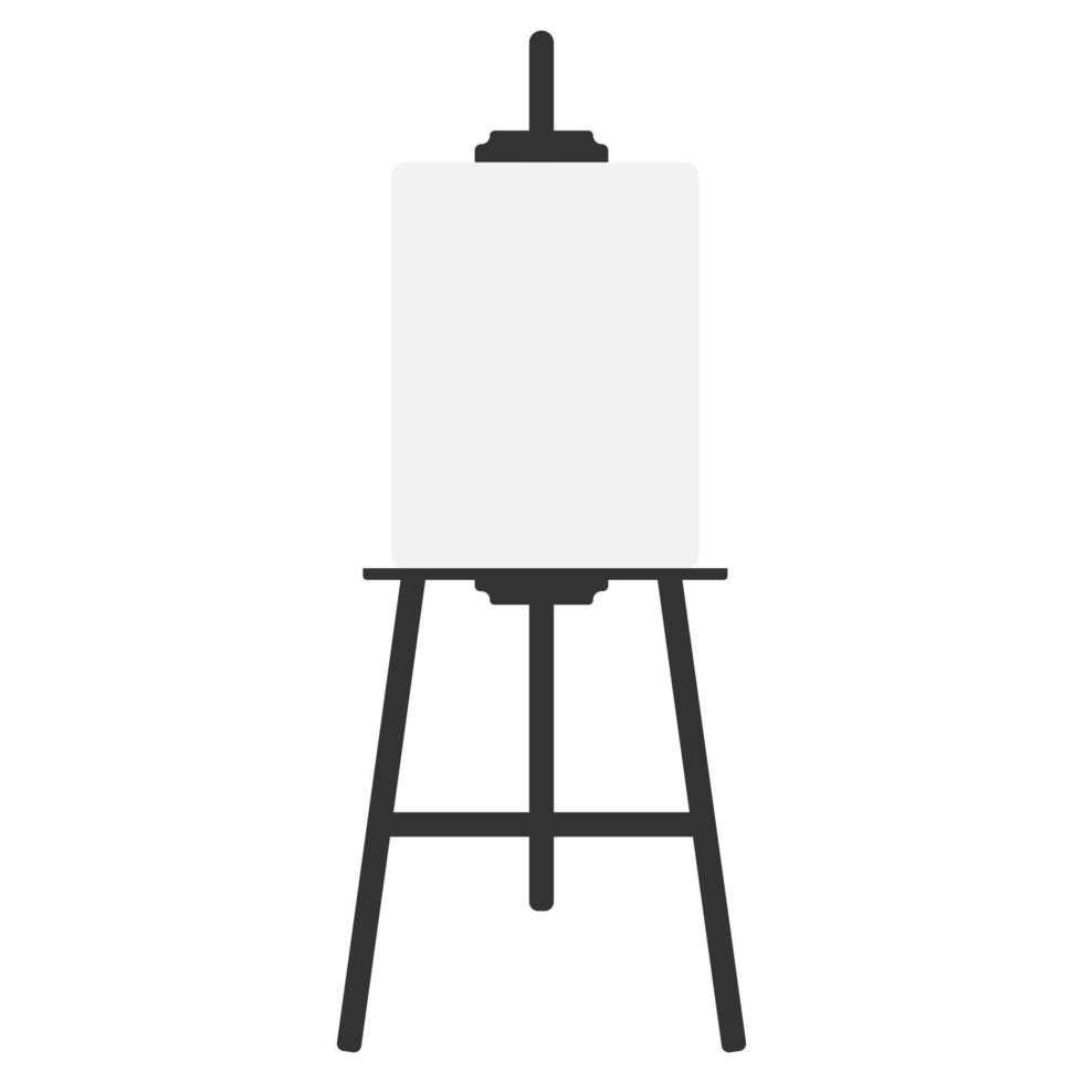 An easel with a blank canvas, isolated on a white background. Vector illustration