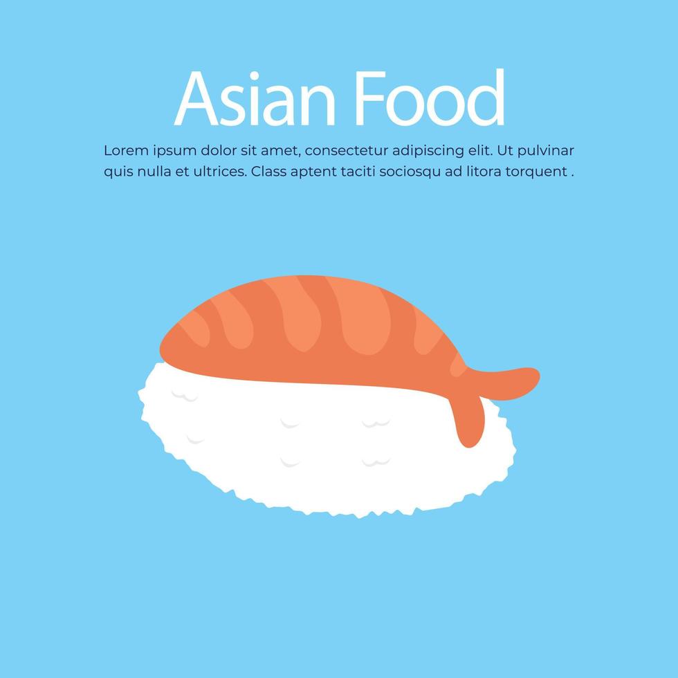 ilustración de vector de sushi de comida tradicional japonesa