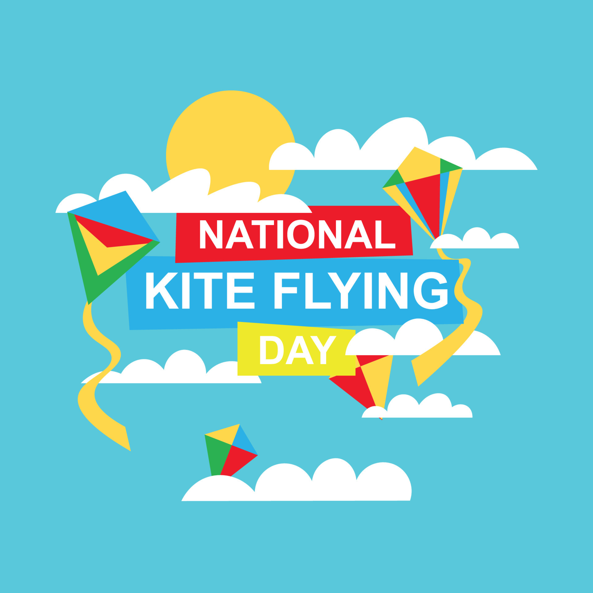 National Kite Flying Day background. 17396042 Vector Art at Vecteezy