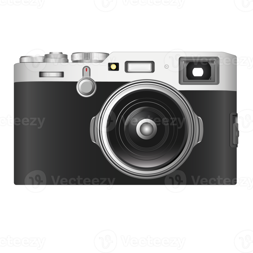 Isolated Camera design more detail, delicate camera in 3d realistic illustration, front view png