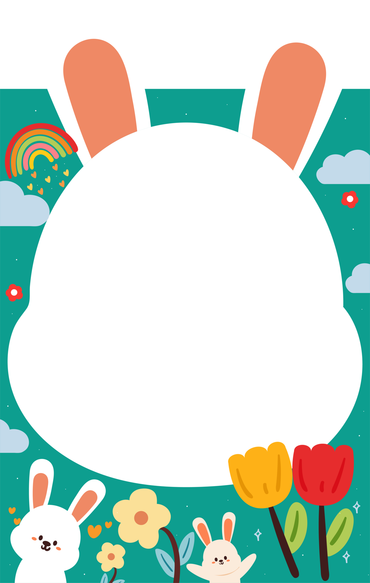 cute frame with bunny ears and cute bunny element 17396192 PNG