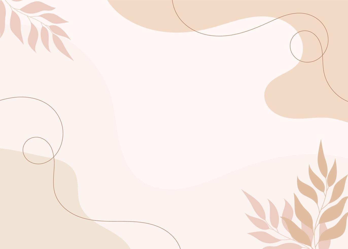 fashion style template with abstract shapes in pastel and plant colors. neutral background with minimalistic theme vector